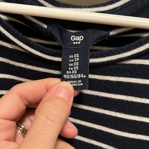 Gap Navy and White striped pocket tshirt dress XS - Picture 4 of 5